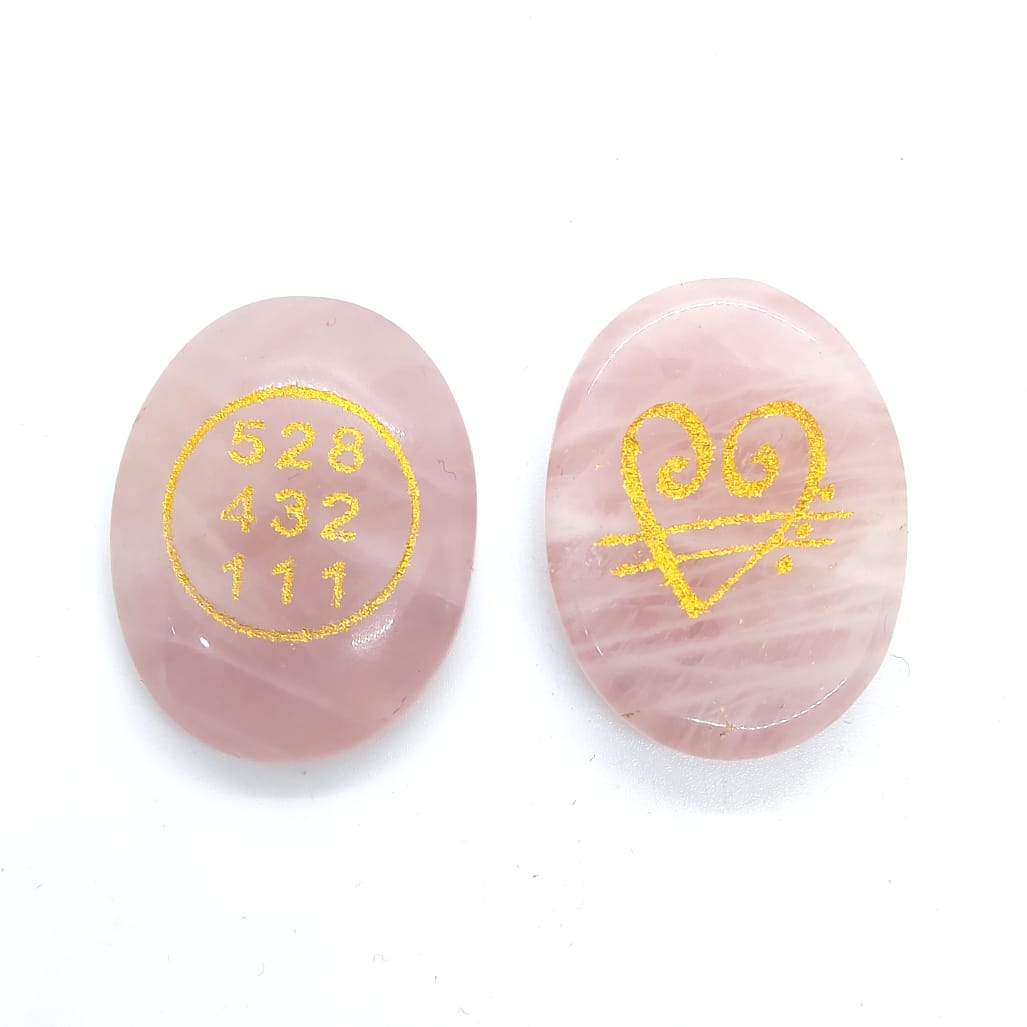 Rose Quartz Oval Zibu Coin Symbol Natural With Certified